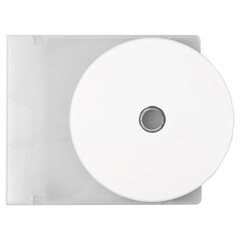 Realistic white cd with box cover template mockup, Cutout.