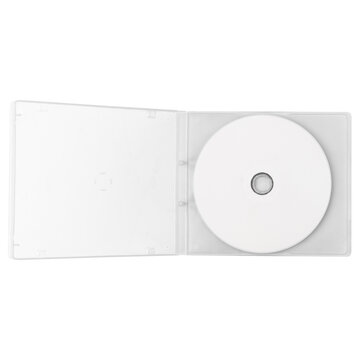 Realistic white cd with box cover template mockup, Cutout.