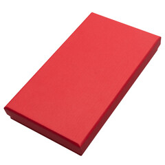Red box product packaging mockup, Cutout.