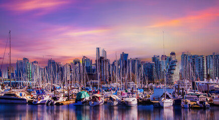 Fototapeta na wymiar View of marina Vancouver ,Canada