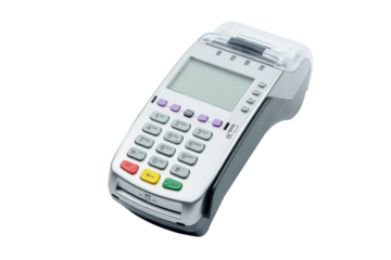 EDC machine or electronic data capture machine isolated on white background with clipping path