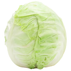 Whole green cabbage and slice mockup, Cutout.