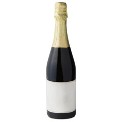 Champagne bottle mockup, Cutout.