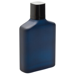 Dark blue Bottle of Perfume mockup, Cutout.
