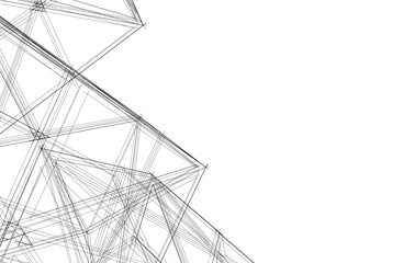 abstract architecture vector 3d illustration