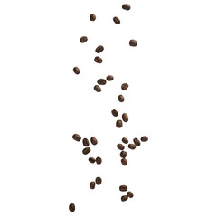 Coffee beans falling mockup, Cutout.