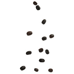 Coffee beans falling mockup, Cutout.