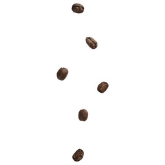 Coffee beans falling mockup, Cutout.