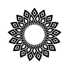 Abstract Geometric Radial Floral Pattern. Decorative Design Element.