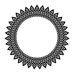 Abstract Geometric Circle Pattern for Decorative Round Frame.
