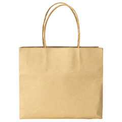 Recycled brown paper shopping bag mockup, Cutout.