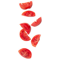 Falling tomato slice mockup, Cutout. - obrazy, fototapety, plakaty
