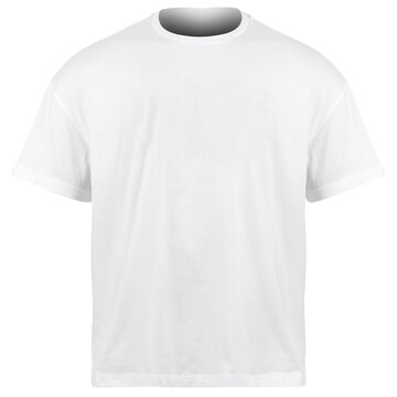 White Oversize T-shirts mockup, Cutout.