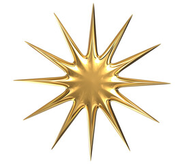 Fototapeta premium golden star isolated on white