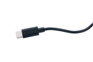 USB type c cable isolated on white background. with clipping path