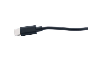 USB type c cable isolated on white background. with clipping path