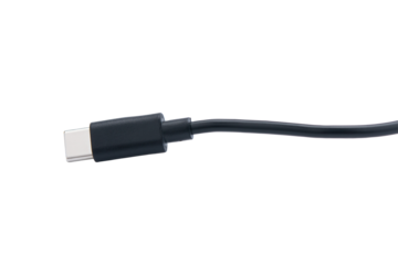 USB type c cable isolated on white background. with clipping path