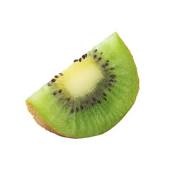 Slice ripe kiwi fruit, Cutout.