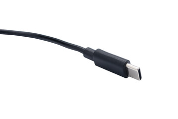 USB type c cable isolated on white background. with clipping path
