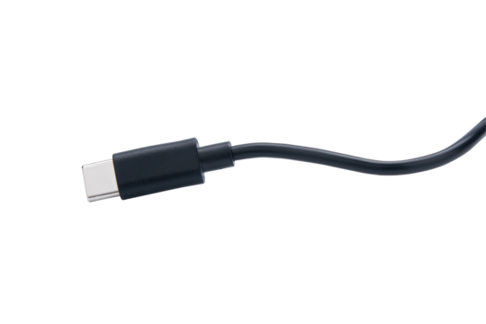 USB type c cable isolated on white background. with clipping path