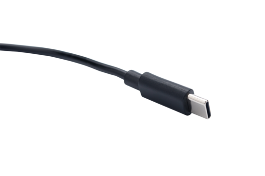USB type c cable isolated on white background. with clipping path
