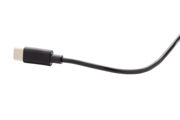 USB type c cable isolated on white background. with clipping path.