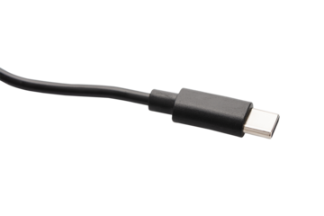 USB type c cable isolated on white background. with clipping path.