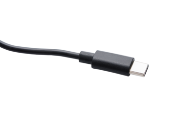 USB type c cable isolated on white background. with clipping path.