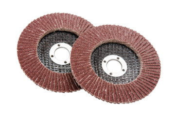 Sandpaper disk. flat sandpaper sanding grinding polishing wheels blades isolated on white with clipping path.