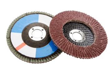 Sandpaper disk. flat sandpaper sanding grinding polishing wheels blades isolated on white with clipping path.