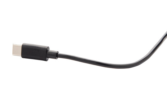 USB type c cable isolated on white background. with clipping path.