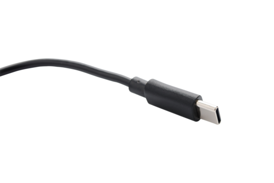 USB type c cable isolated on white background. with clipping path.