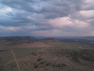 Stormy sunset sky over the Waterberg Mountains, South Africa, Limpopo