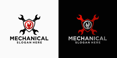 engine repair mechanic logo, Service, maintenance, Automotive and motorcycle repair shop logos and cars