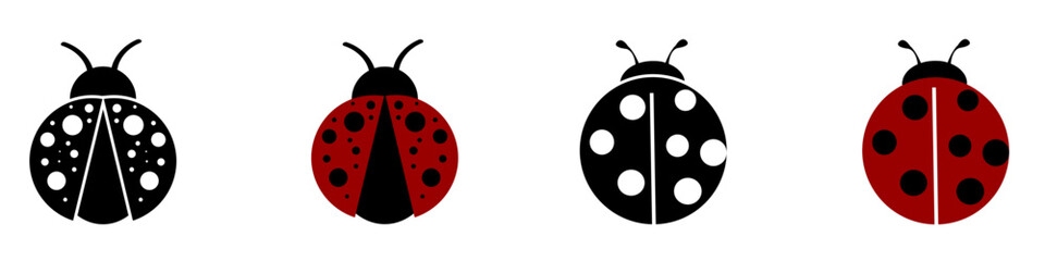 Ladybug icon vector set. insect sign collection. Beetle symbol or logo.