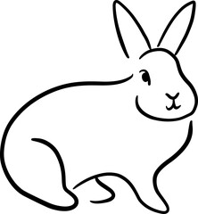 Chinese New Year 2023, the year of the rabbit, red and gold line art characters, simple hand-drawn Asian elements with craft (Chinese translation: Happy Chinese New Year 2023, year of the rabbit).