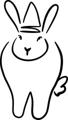 Chinese New Year 2023, the year of the rabbit, red and gold line art characters, simple hand-drawn Asian elements with craft (Chinese translation: Happy Chinese New Year 2023, year of the rabbit).