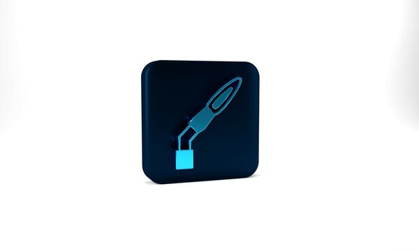 Blue Welding torch icon isolated on grey background. Blue square button. 3d illustration 3D render