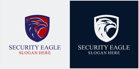 Eagle Vector Logo, eagle protection Eagle logo template design with vector shield combination,