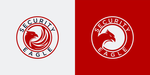 Eagle Vector Logo, eagle protection Eagle logo template design with vector shield combination,