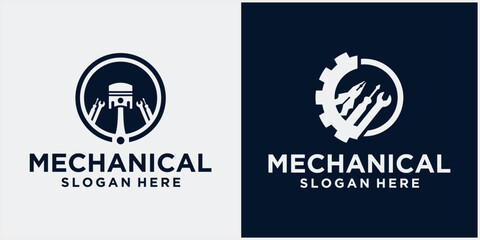 engine repair mechanic logo, Service, maintenance, Automotive and motorcycle repair shop logos and cars