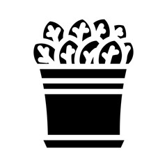 home growing spinach glyph icon vector. home growing spinach sign. isolated symbol illustration