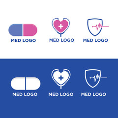 Health and pharmacy logo set
