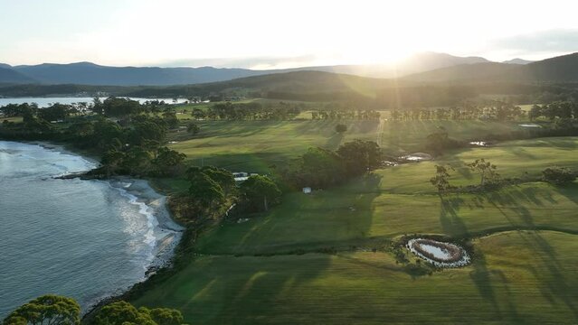 sunset by the coast above a cattle ranch in texas