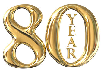 80 year anniversary Gold