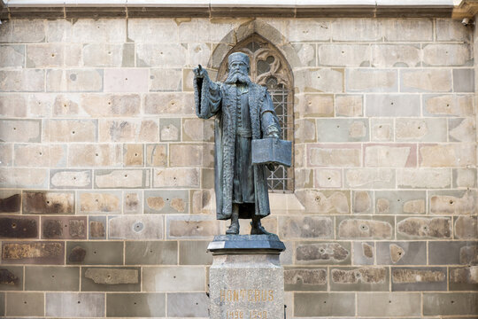 Johannes Honterus Statue in Brasov, Romania