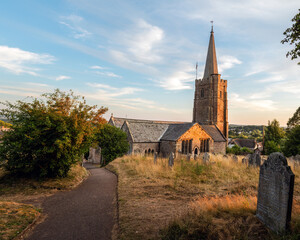 Hatherleigh church, in Devon, UK. Evening.