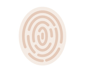 Scan fingerprint icon. Data protection concept. Biometric access control. Biometrics identification and verification. Vector flat illustration 