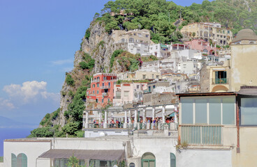 Beautiful summer vacation on Capri Island in Campania, Italy with breathtaking landscape scenery...