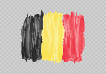 Watercolor painting flag of Belgium